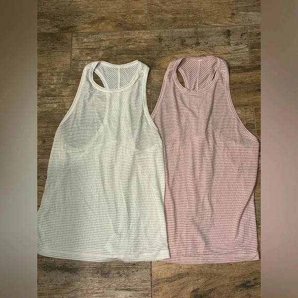 Lululemon Miles Ahead Tank white pink bundle Size 8 - Picture 7 of 7